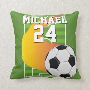 Cojín Decorativo Soccer Ball Name Jersey Number Sports
