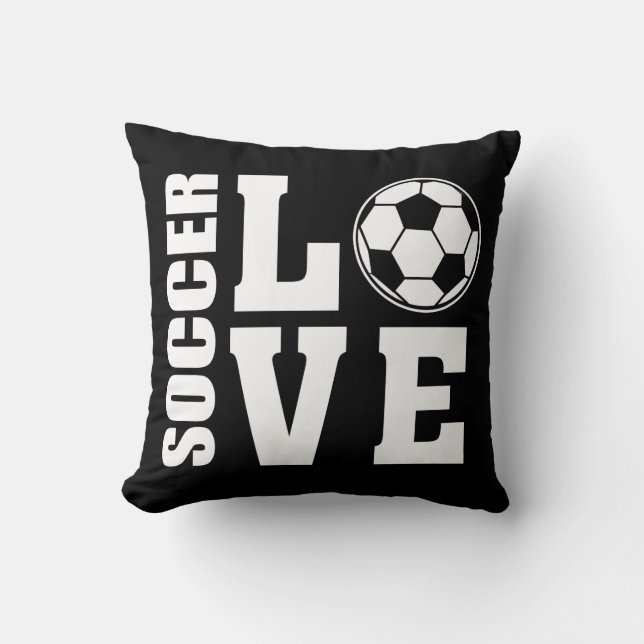 Cojín Decorativo Soccer Love Black (Anverso)