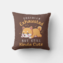 Cojín Decorativo Socially Exhausted But Still Cute - Shiba Inu