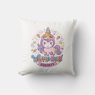 Cojín Decorativo Sociedad de Cuerno de Waffle de Unicornio Ropa Lis