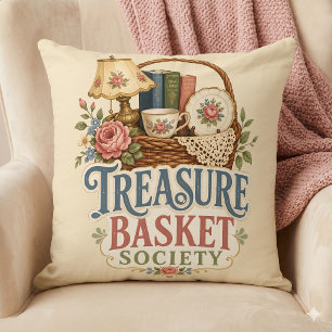 Cojín Decorativo Sociedad de la cesta del tesoro Cottagecore
