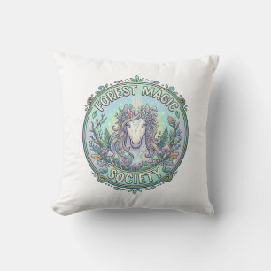 Cojín Decorativo Sociedad de Magia del Bosque de Unicornios Diseño 