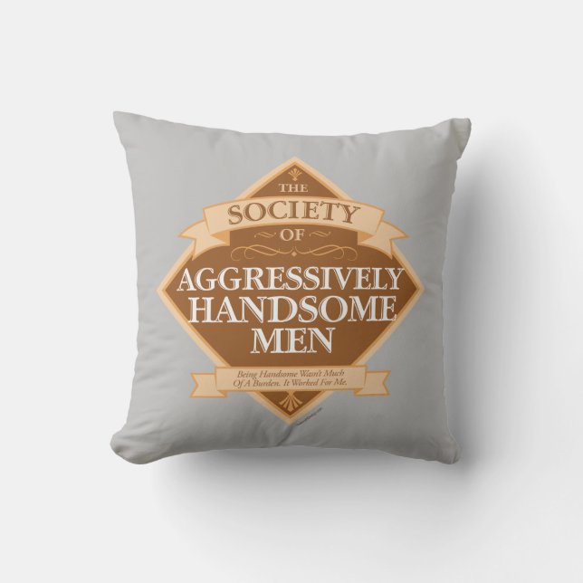 Cojín Decorativo Society of Aggressively Handsome Men (Anverso)