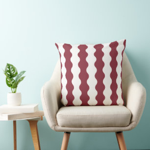 Cojín Decorativo Sofá de Arándano Cottagecore con Rayas Onduladas M