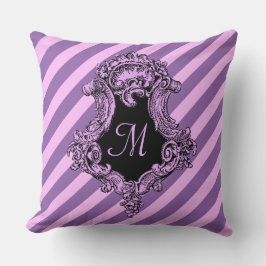 Cojín Decorativo Sofisticada banda rosa monogramada
