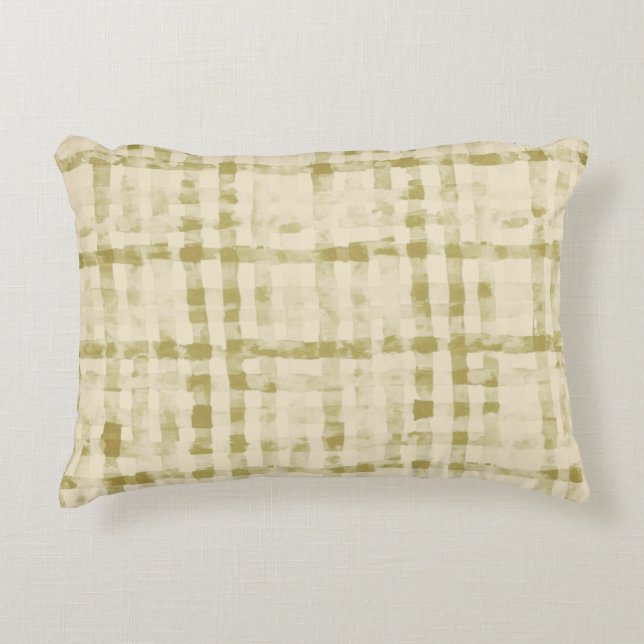 Cojín Decorativo Soft Beigi, Khaki Checkered Pattern,Simple, Modern (Anverso)