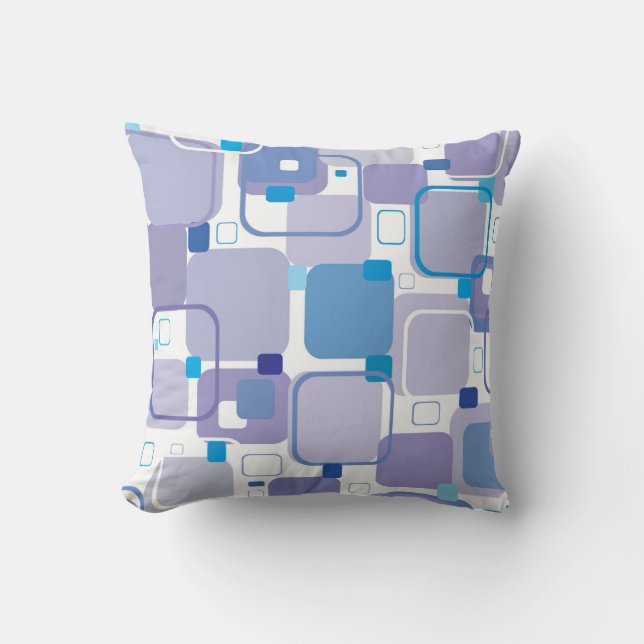 Cojín Decorativo “Soft Blue & Purple  Square Throw Pillow (Anverso)