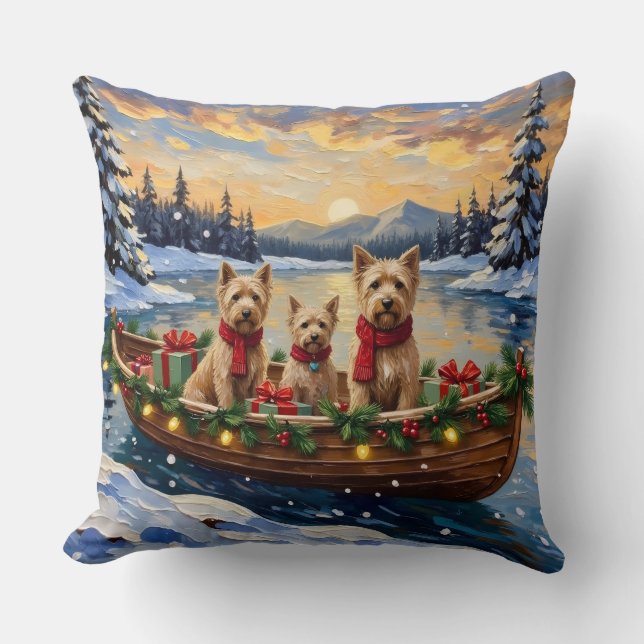 Cojín Decorativo Soft Coated Wheaten Terrier Christmas Boat Holiday (Anverso)