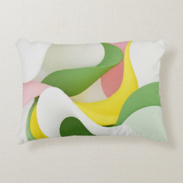 Cojín Decorativo Soft Harmony - Green and Pink Abstract Art Pillow