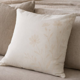 Cojín Decorativo Soft Ivory Florals Throw Pillow
