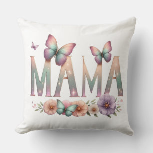 Cojín Decorativo Soft Pastel MOM with Butterflies – Elegant Mother'
