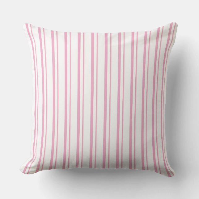 Cojín Decorativo Soft Pink and White strips (Anverso)