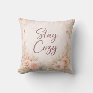 Cojín Decorativo Soft Pink Floral Throw Pillow Cover 