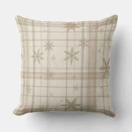 Cojín Decorativo Soft Snowflake Gingham Plaid Throw Pillow