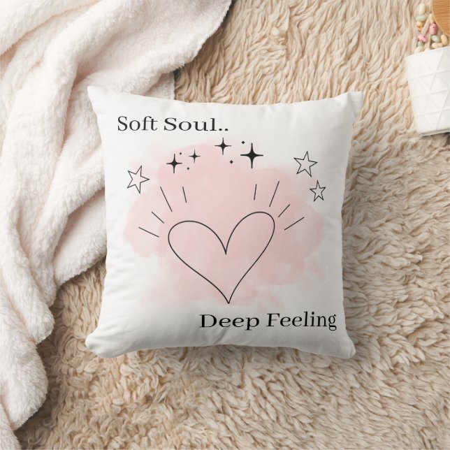 Cojín Decorativo Soft Soul Throw Pillow – Customizable Text (Manta)