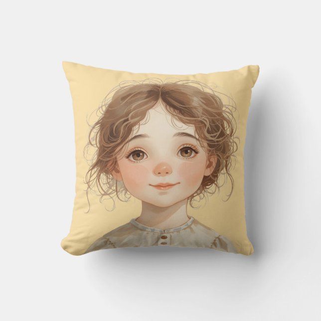 Cojín Decorativo Soft Whimsy Portrait – The KindOnes Gentle Art (Anverso)