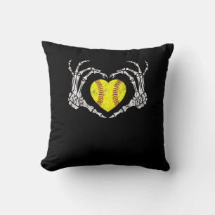 Cojín Decorativo Softball Heart Skeleton Hand Halloween Costume Fun