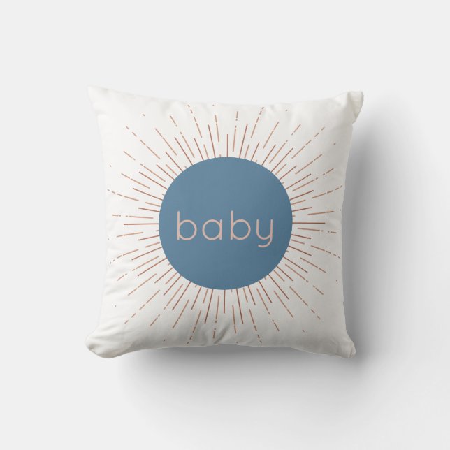 Cojín Decorativo Sol Boho Azul (Anverso)