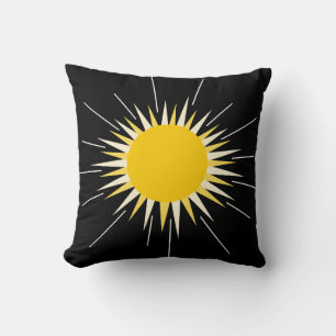 Cojín Decorativo Sol brillante radiante amarillo brillante