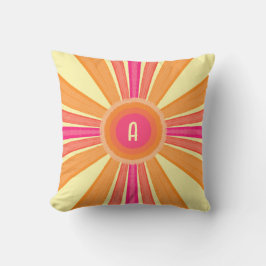 Cojín Decorativo Sol de Naranja y Rosa