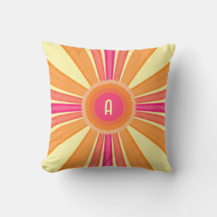 Cojín Decorativo Sol de Naranja y Rosa