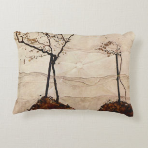 Cojín Decorativo Sol de Otoño y Árboles por Egon Schiele, Arte Vint