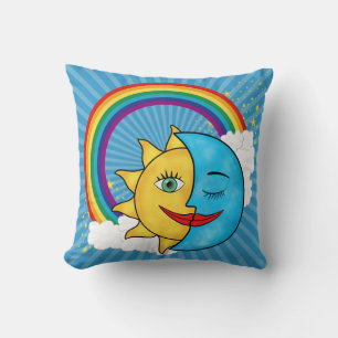 Cojín Decorativo Sol Luna Arcoiris Estrellas