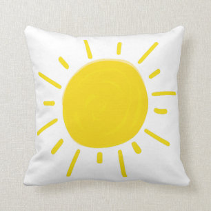 Cojín Decorativo Sol Pintado Amarillo Caprichoso