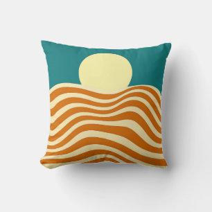 Cojín Decorativo Sol psicodélico y olas de ripplo2