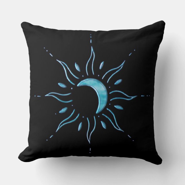 Cojín Decorativo Sol Turquesa  (Anverso)