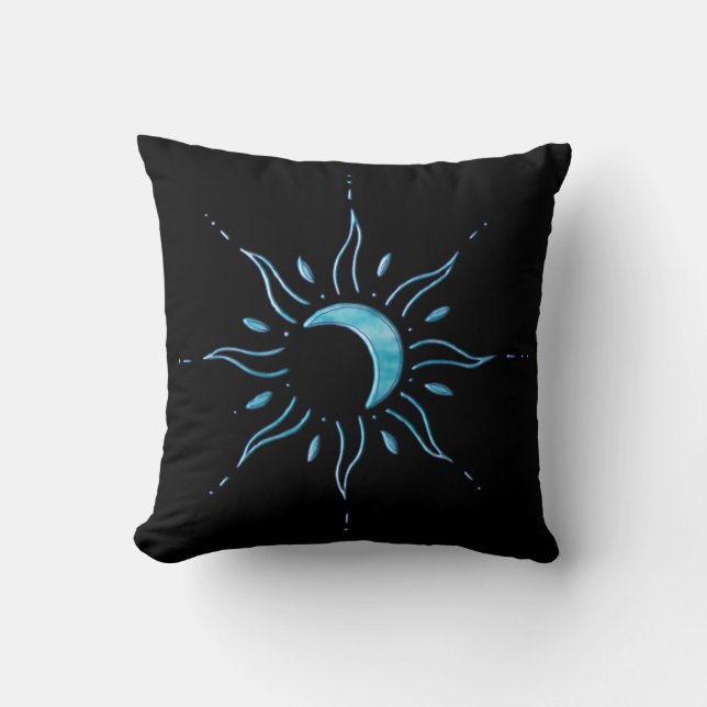 Cojín Decorativo Sol Turquesa  (Anverso)