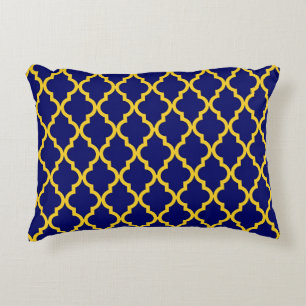 Cojín Decorativo Sol zafiro: azul y amarillo boho elegancia marroqu