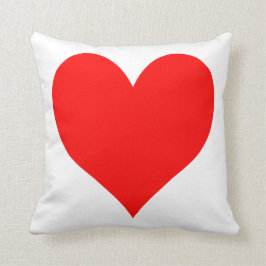 Cojín Decorativo Sólido Corazón Rojo Brillante