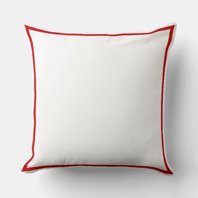 Cojín Decorativo Sólido rojo y blanco (Anverso)