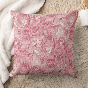 Cojín Decorativo solo animales de la selva africana viva magenta hp