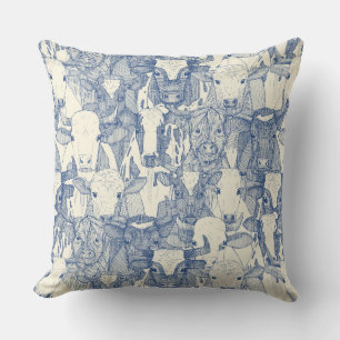 Cojín Decorativo solo buey clásico perla azul