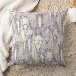 Cojín Decorativo solo caballos violet pearl