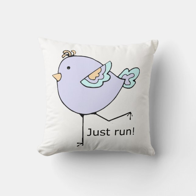 Cojín Decorativo Sólo ejecutar Personalizado corto ejecutando chick (Anverso)