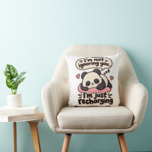 Cojín Decorativo Solo estoy recargando dicho sarcástico Panda