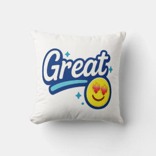 Cojín Decorativo Solo Grandes Vibraciones – Emoji de Ojos de Amor 