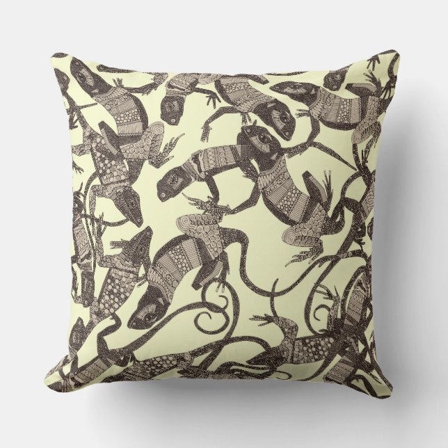 Cojín Decorativo sólo lagartijas naturales (Anverso)