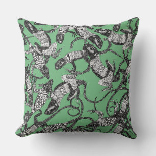 Cojín Decorativo sólo lagartijas verdes
