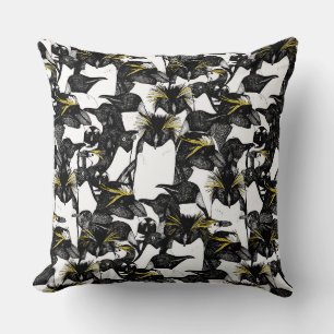 Cojín Decorativo solo pingüinos amarillo blanco negro