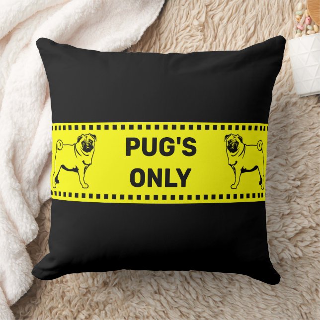 Cojín Decorativo Solo Pug | Perro Negro (Manta)