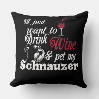 Cojín Decorativo Solo quiero beber vino y Mascota mi regalo de Schn