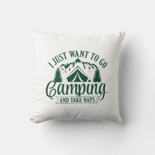 Cojín Decorativo Sólo Quiero Ir De Camping Y Dormir La Siesta
