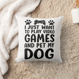 Cojín Decorativo Solo Quiero Jugar Videojuegos Y Mascota Mi Diversi