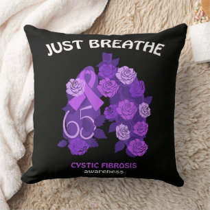 Cojín Decorativo Solo Respira Conciencia de Fibrosis Quística