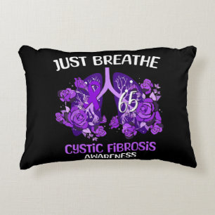 Cojín Decorativo Solo Respira Conciencia de Fibrosis Quística
