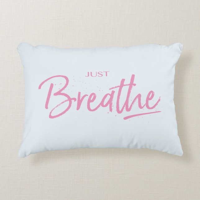 Cojín Decorativo Sólo Respira, Yoga, Cita Zen (Anverso)